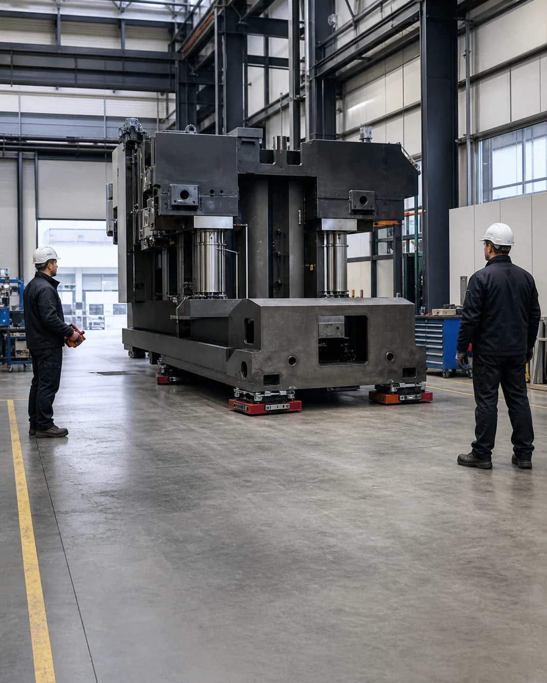 Industrial load on a specialist machinery skate